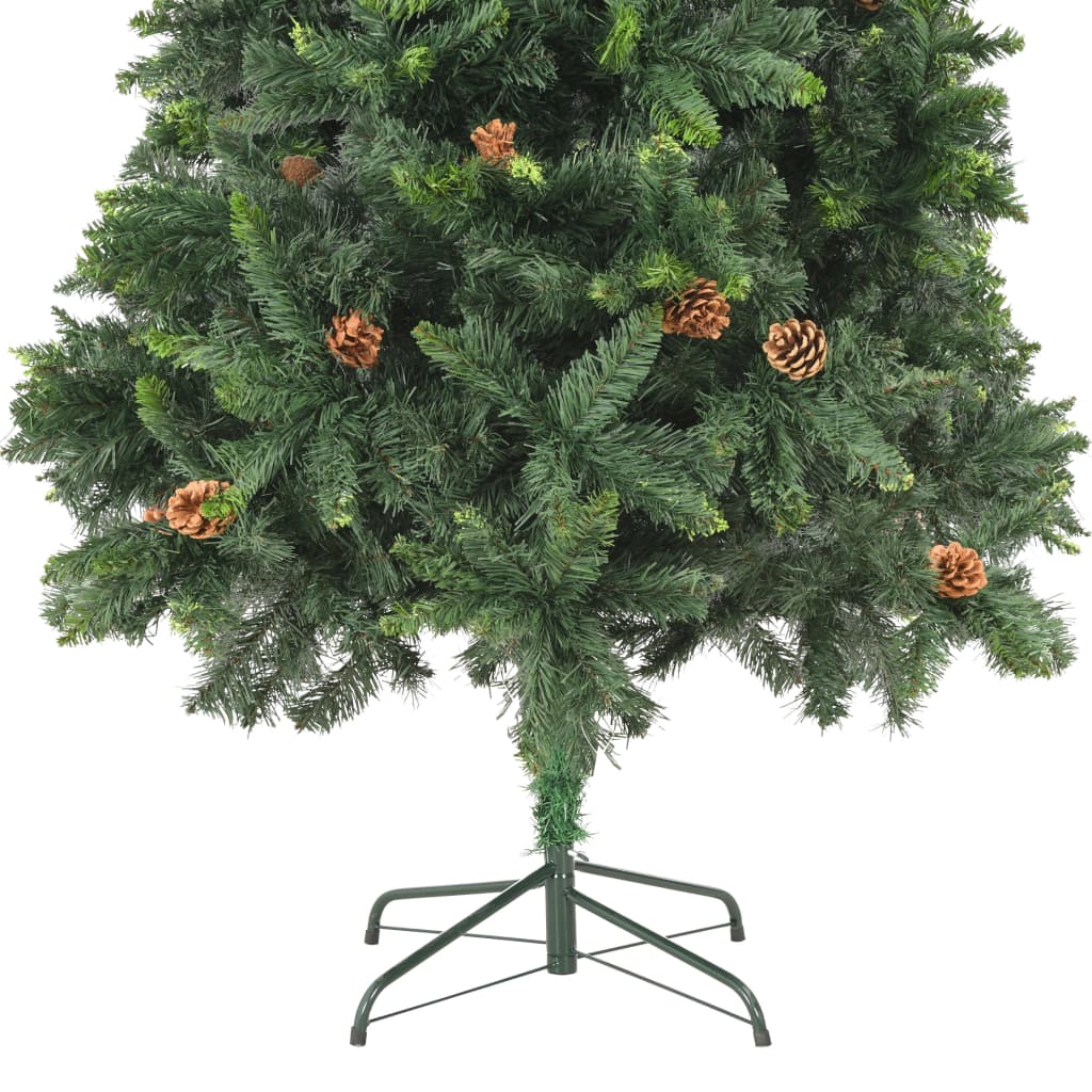 vidaXL Artificial Christmas Tree with Pine Cones Green 82.7"