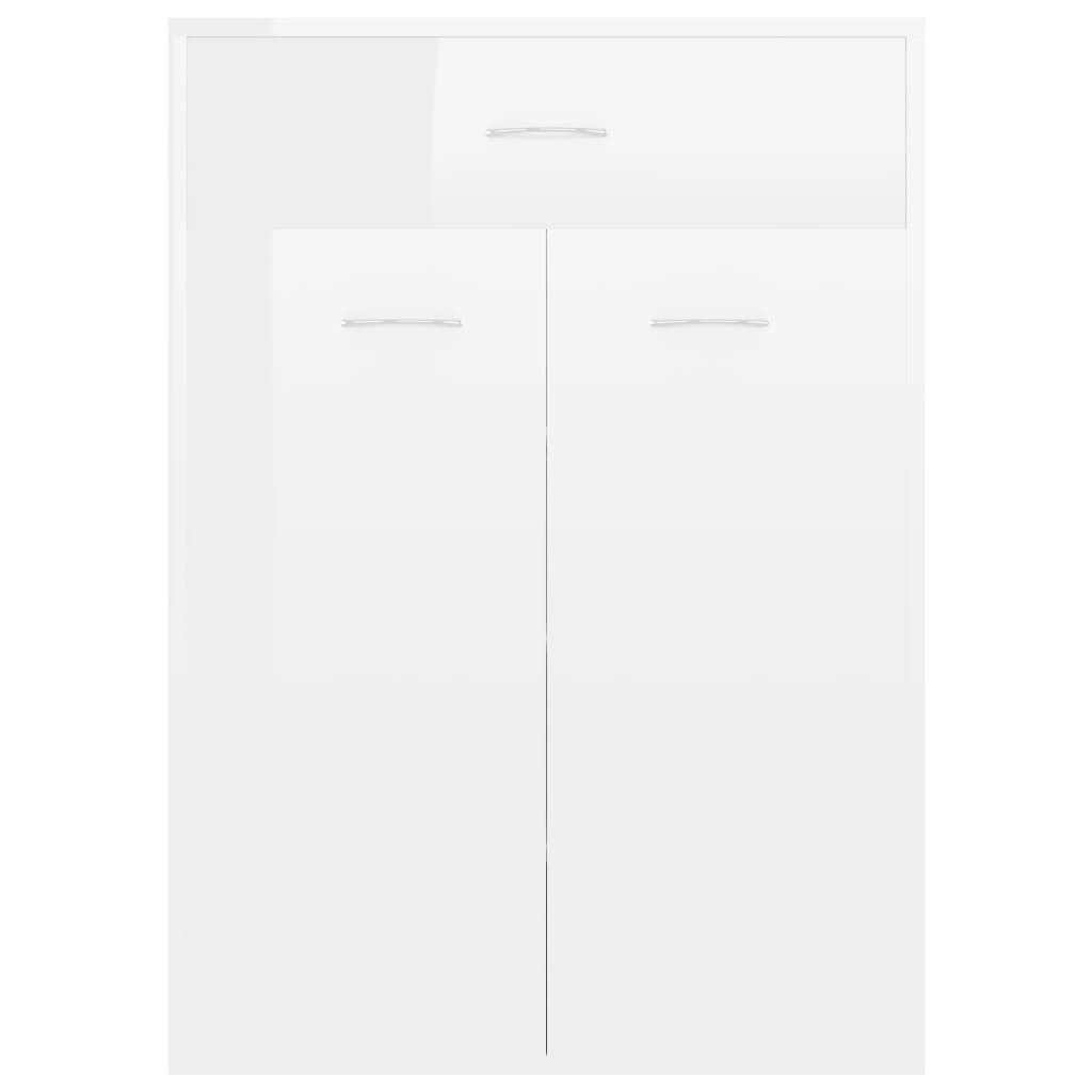 vidaXL Shoe Cabinet High Gloss White 23.6"x13.8"x33.1" Chipboard