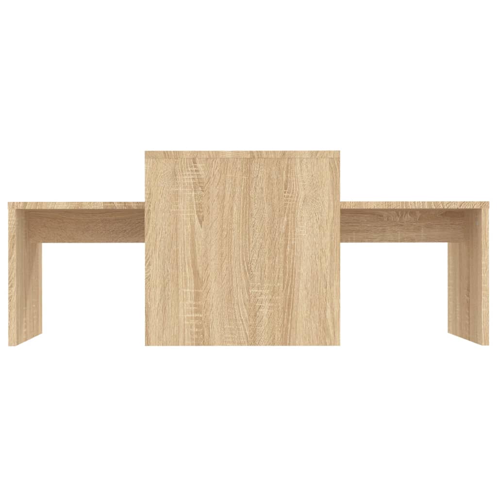 vidaXL Coffee Table Set Sonoma Oak 39.4"x18.9"x15.7" Chipboard