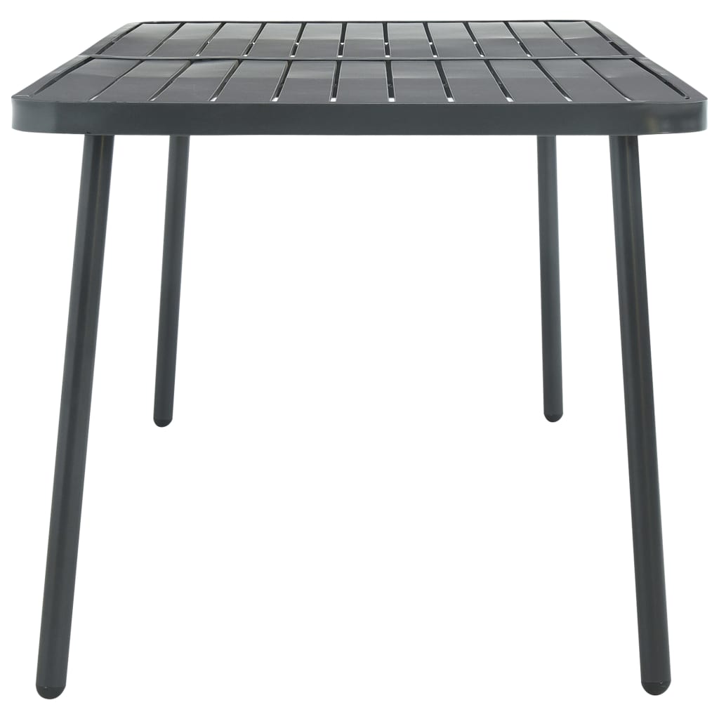 vidaXL Patio Table Dark Gray 70.9"x32.7"x28.3" Steel