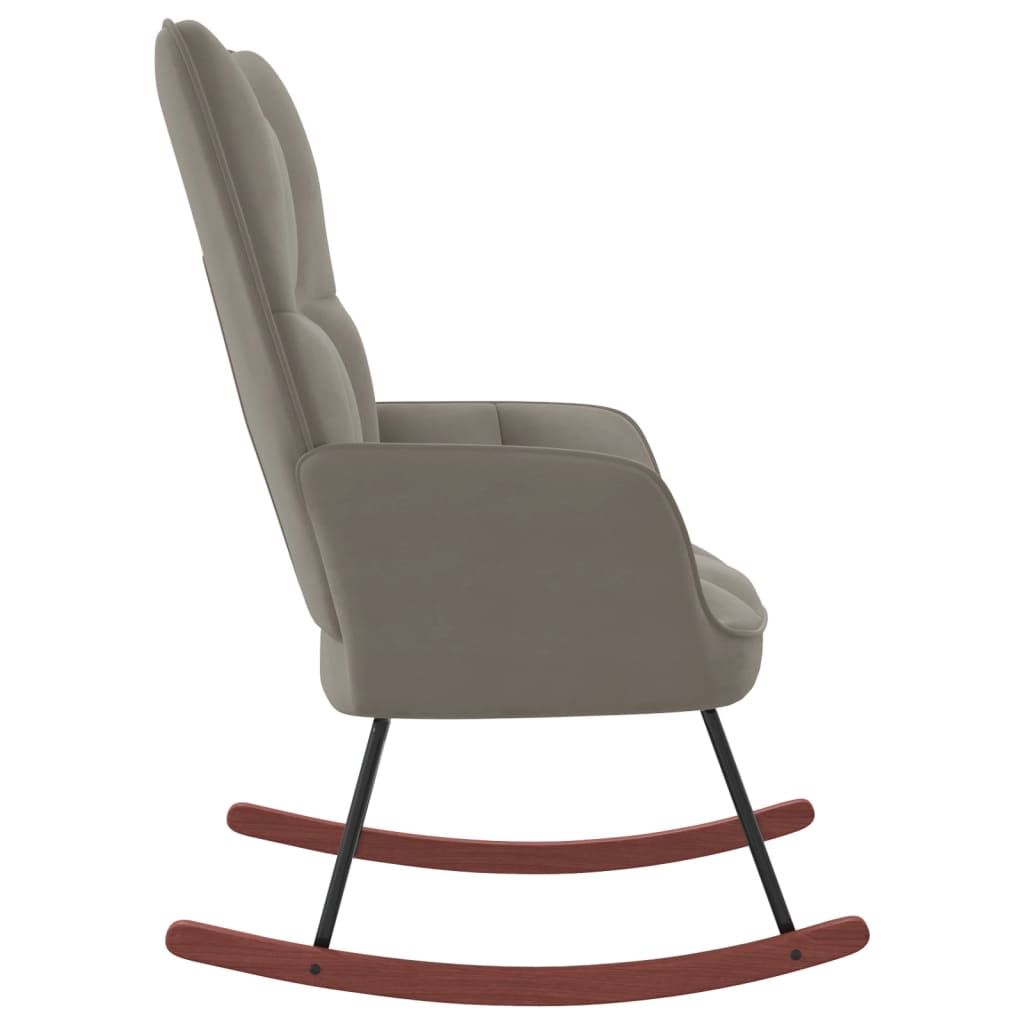 vidaXL Rocking Chair Light Gray Velvet
