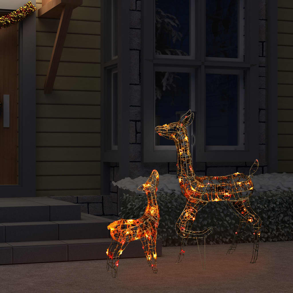 vidaXL Acrylic Reindeer Family Christmas Decoration 160 LED Colorful