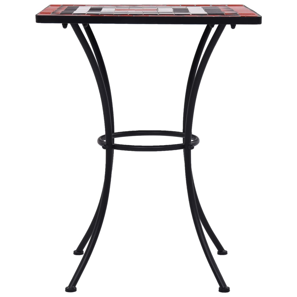 vidaXL Mosaic Bistro Table Terracotta and White 23.6" Ceramic