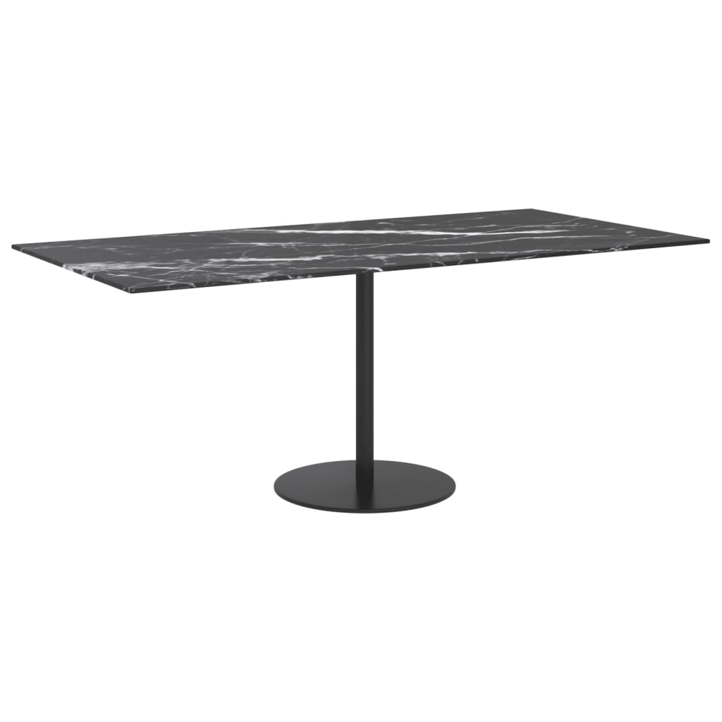 vidaXL Table Top Black 39.4"x19.7" 0.2" Tempered Glass with Marble Design