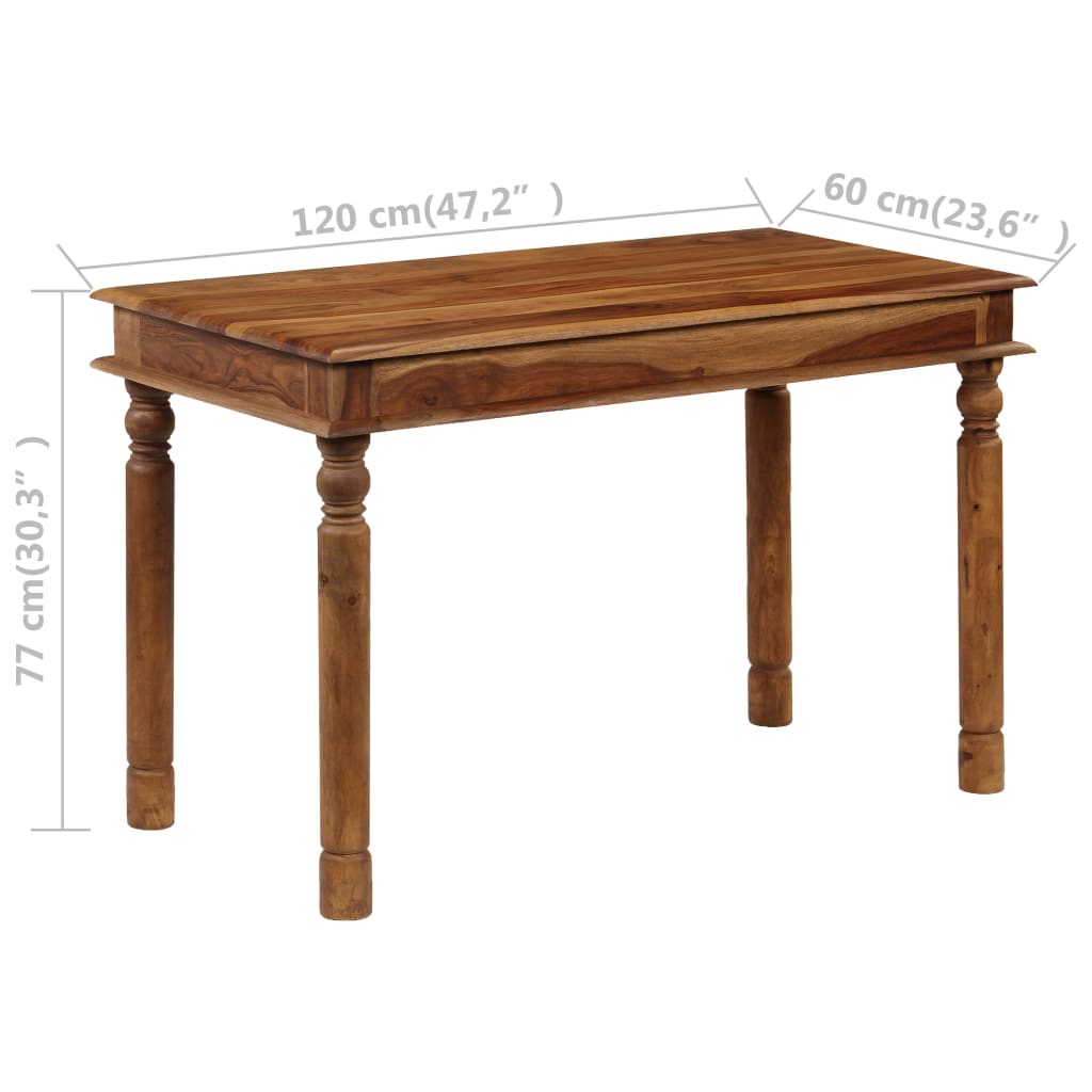 vidaXL Dining Table Solid Sheesham Wood 47.2"x23.6"x30.3"