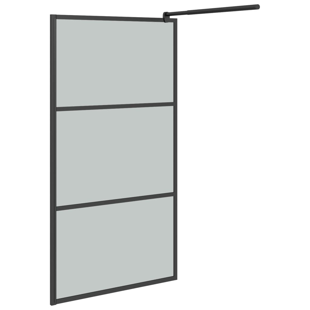 vidaXL Walk-in Shower Wall 45.3"x76.8" Dark ESG Glass Black