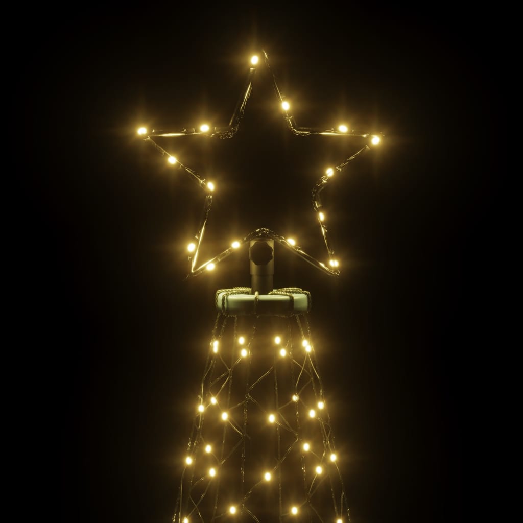 vidaXL Christmas Tree with Spike Warm White 200 LEDs 6 ft