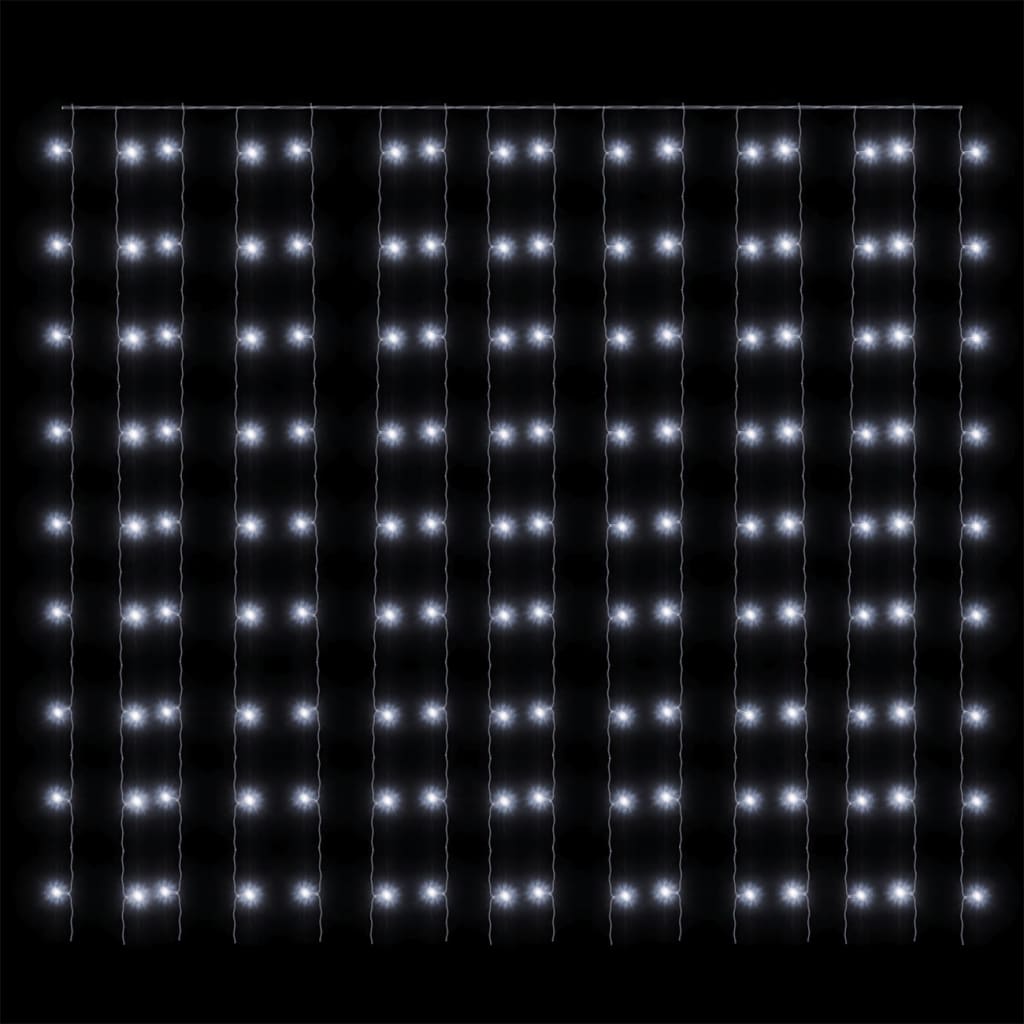 vidaXL LED Curtain Fairy Lights 9.8'x9.8' 300 LED Cold White 8 Function