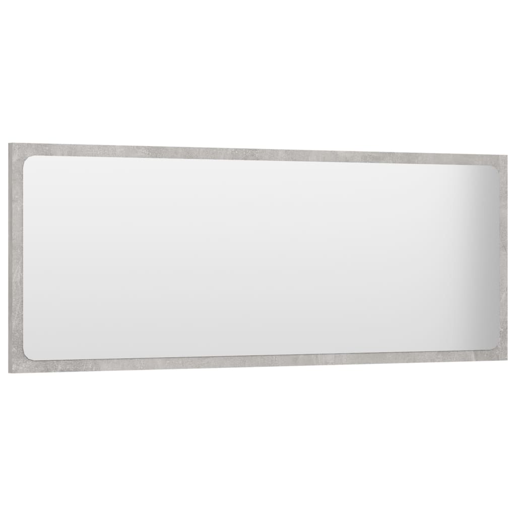 vidaXL Bathroom Mirror Concrete Gray 39.4"x0.6"x14.6" Engineered Wood
