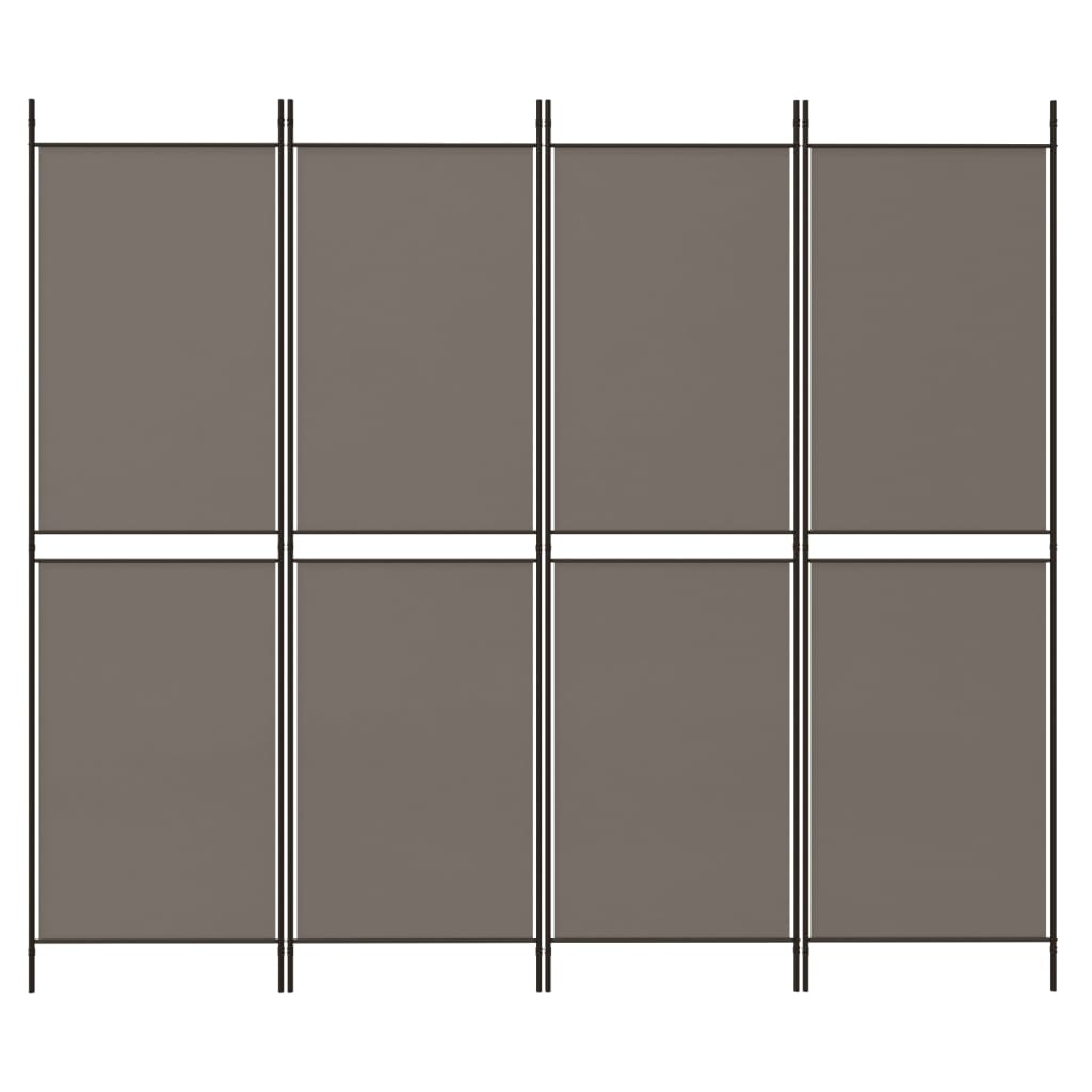 vidaXL 4-Panel Room Divider Anthracite 78.7"x70.9" Fabric