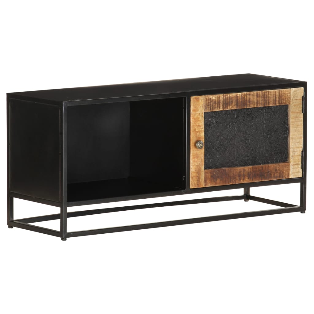 vidaXL TV Cabinet 35.4"x11.8"x15.7" Rough Mango Wood