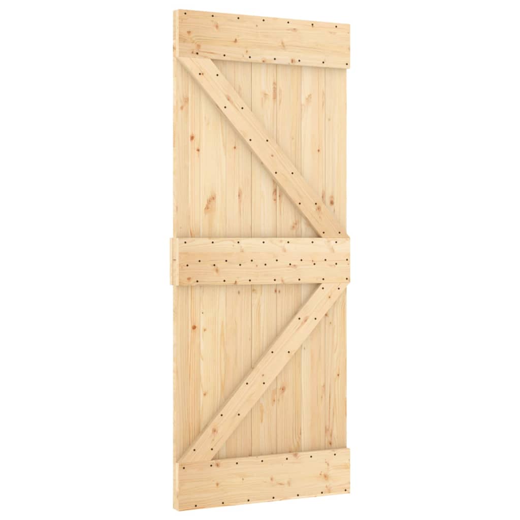 vidaXL Sliding Door with Hardware Set 33.5"x82.7" Solid Wood Pine