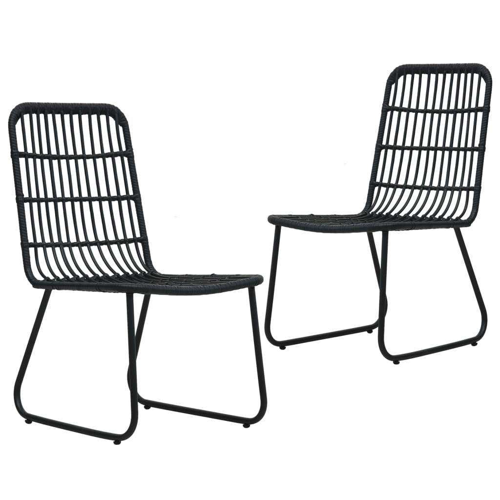 vidaXL Patio Chairs 2 pcs Poly Rattan Black