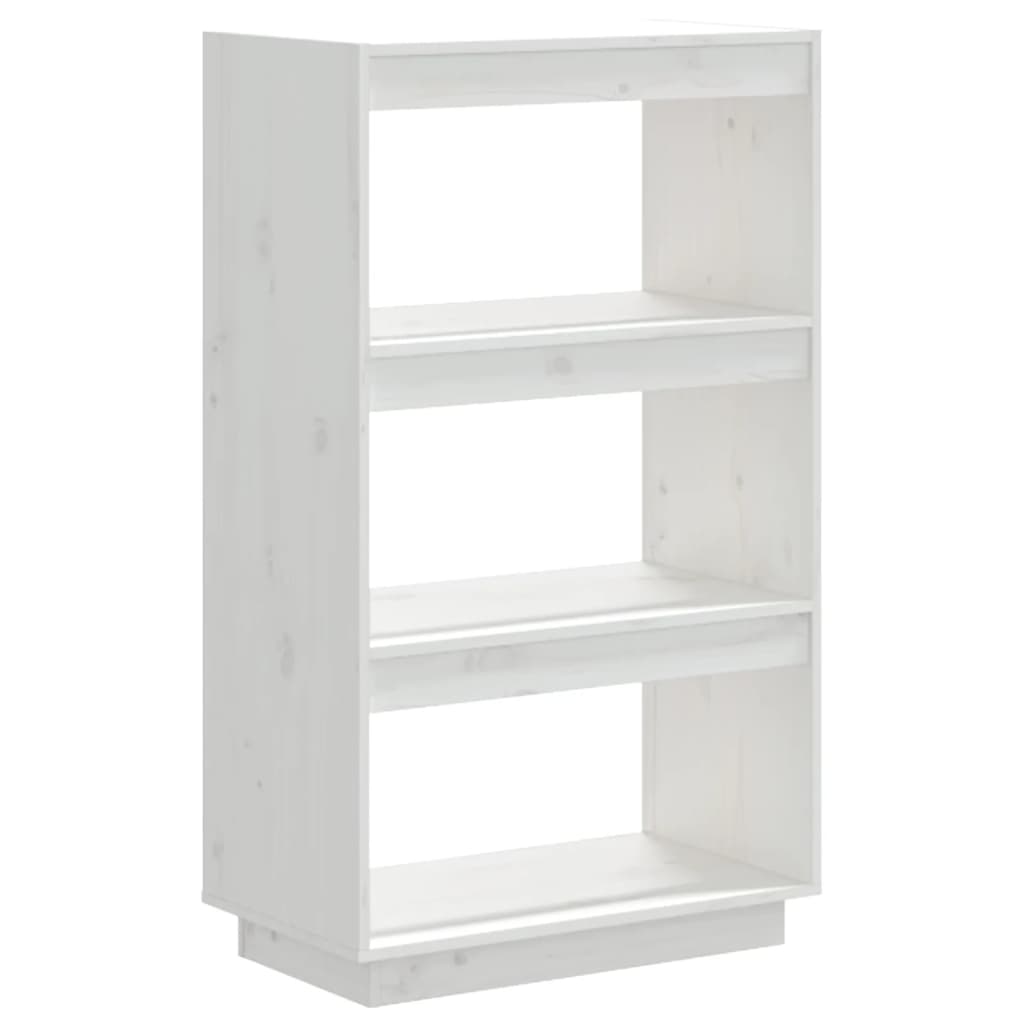 vidaXL Book Cabinet/Room Divider White 23.6"x13.8"x40.6" Solid Wood Pine