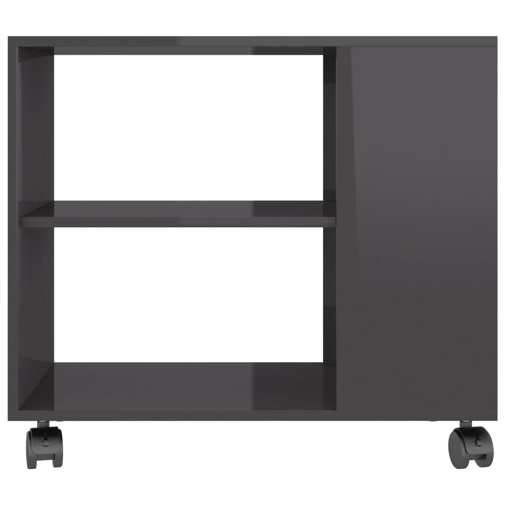 vidaXL Side Table High Gloss Gray 27.6"x13.8"x21.7" Engineered Wood