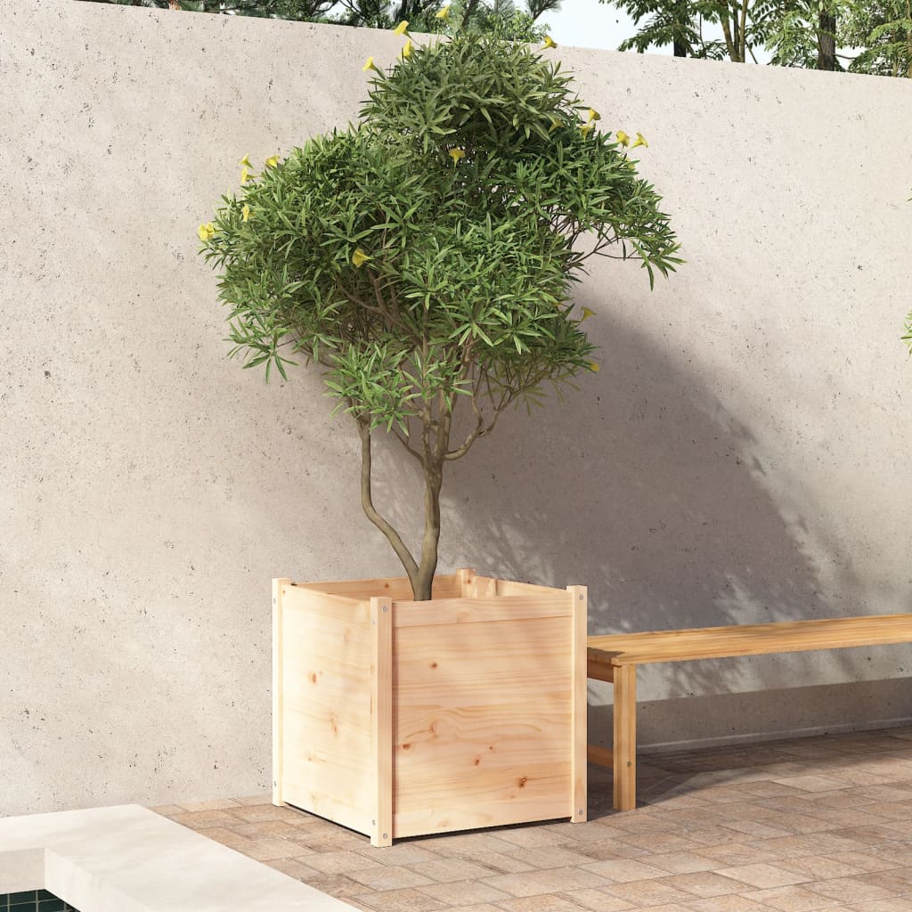 vidaXL Garden Planter 23.6"x23.6"x23.6" Solid Wood Pine
