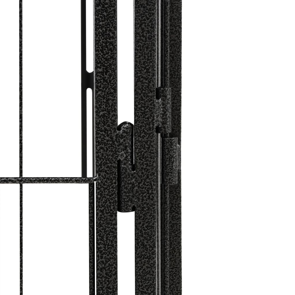 vidaXL 32-Panel Dog Playpen Black 39.4"x19.7" Powder-coated Steel
