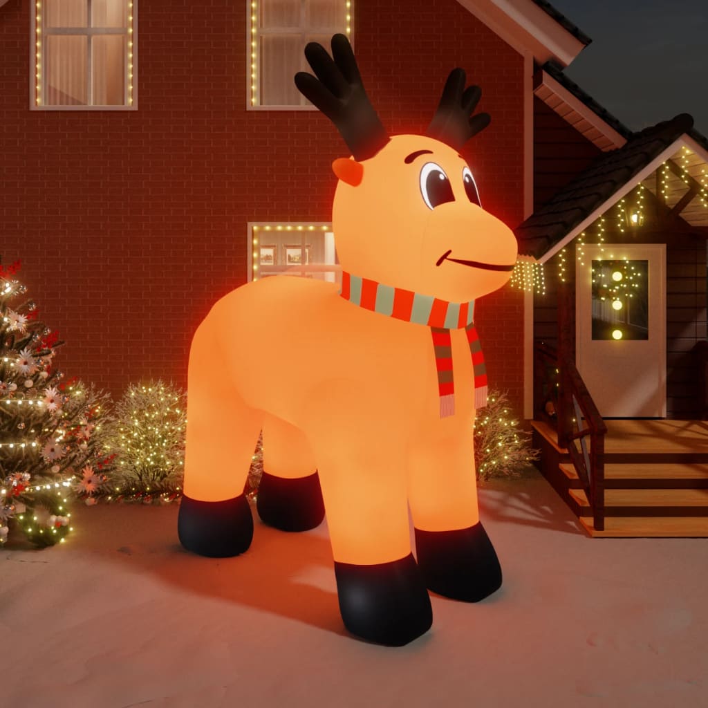 vidaXL Christmas Inflatable Reindeer with LEDs 196.9"