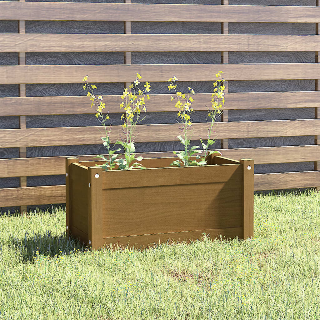 vidaXL Garden Planter Honey Brown 23.6"x12.2"x12.2" Solid Wood Pine
