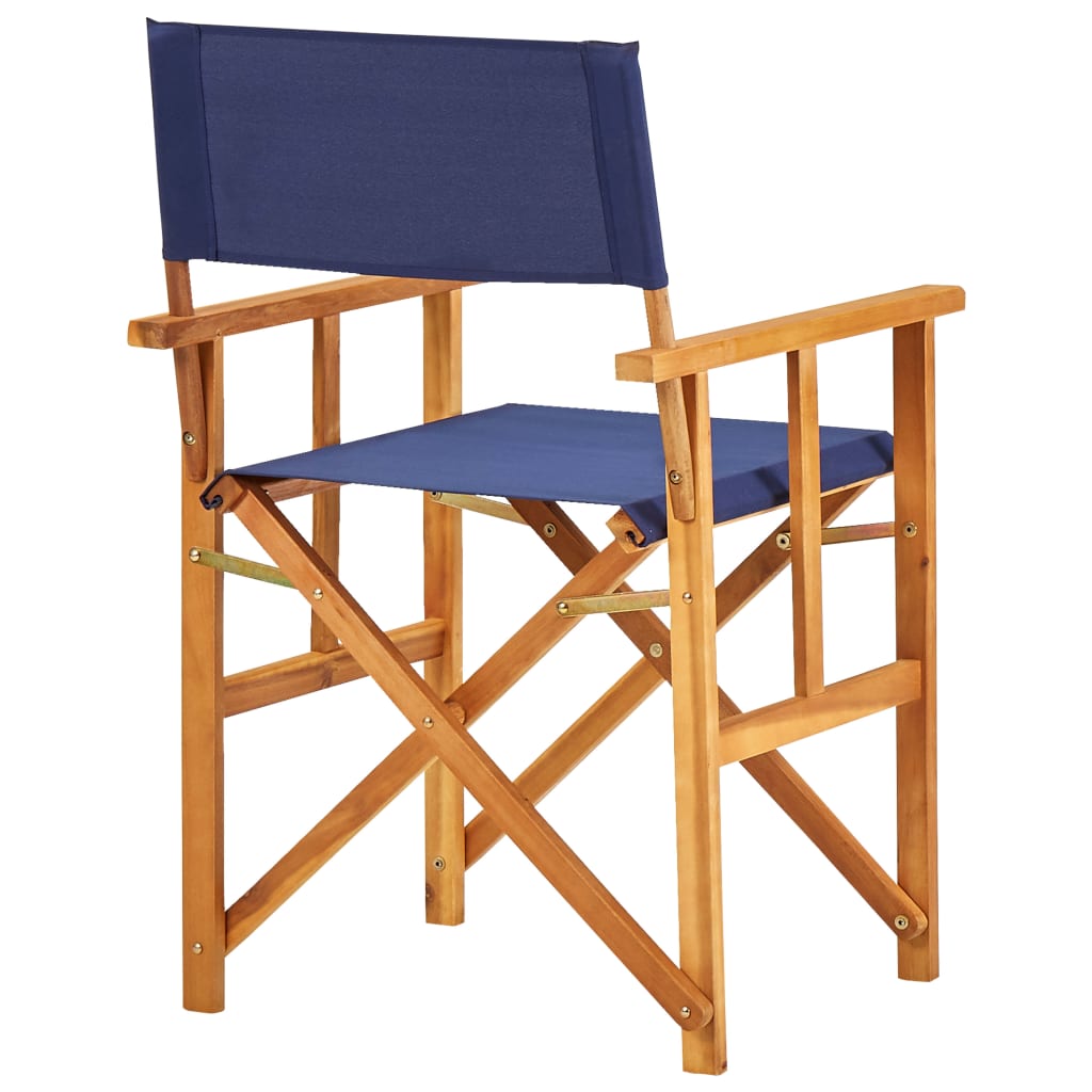 vidaXL Director's Chair Solid Acacia Wood Blue