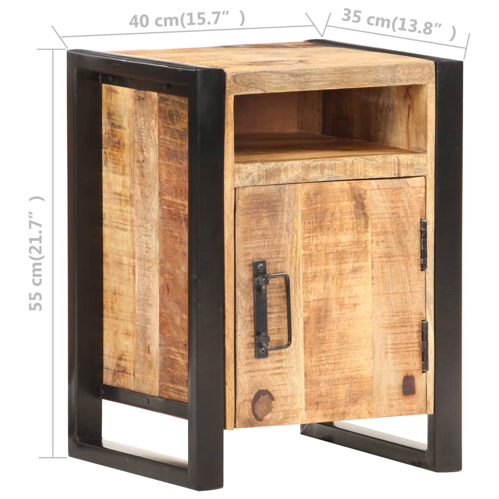 vidaXL Bedside Cabinet 15.7"x13.8"x21.7" Solid Mango Wood