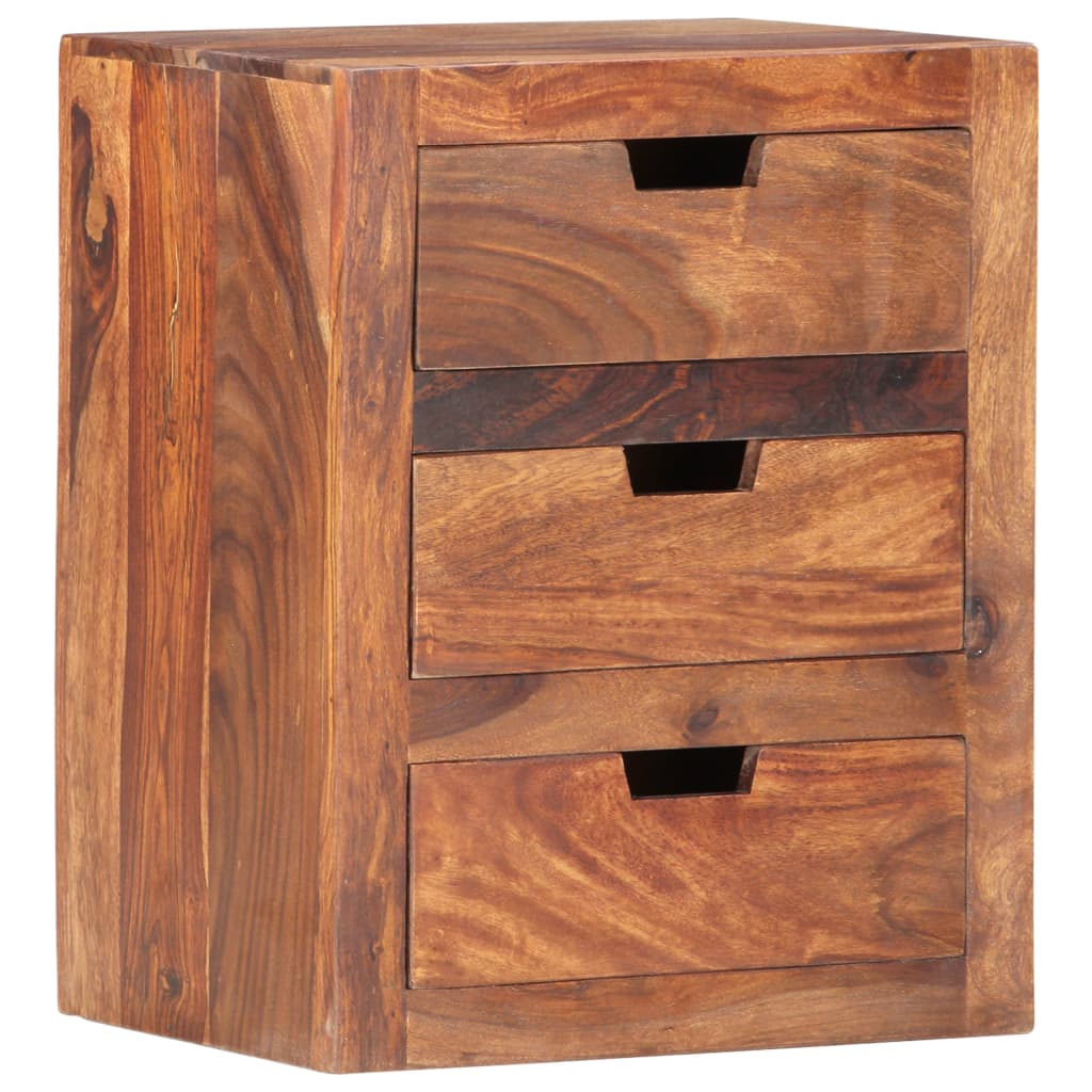 vidaXL Bedside Cabinet 15.7"x11.8"x11.8" Solid Sheesham Wood