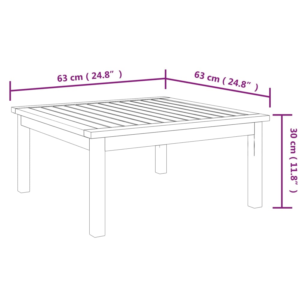 vidaXL 8 Piece Patio Lounge Set with Cushions Cream Solid Acacia Wood