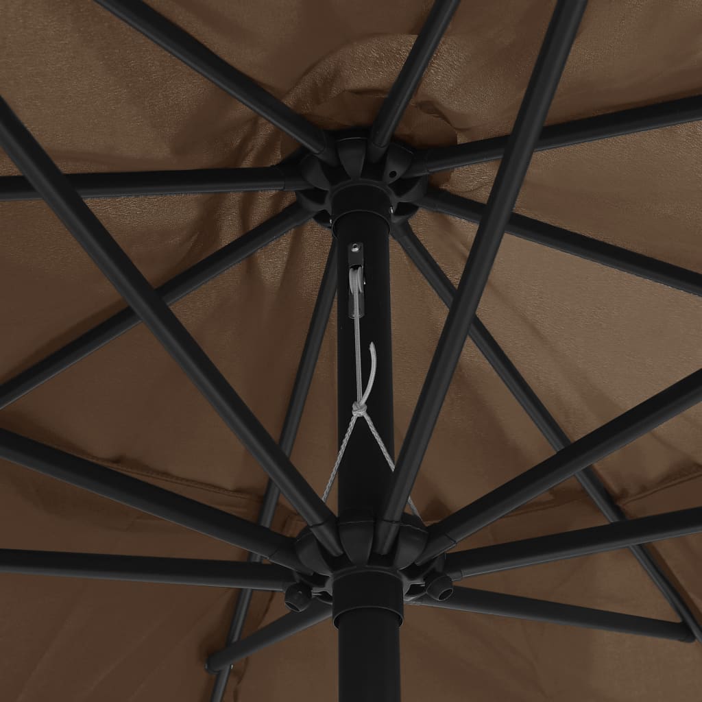 vidaXL Outdoor Parasol with Metal Pole 157.5" Taupe