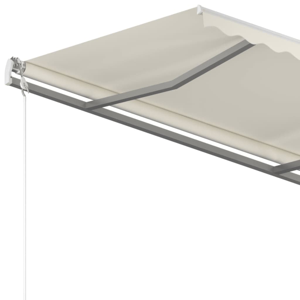 vidaXL Manual Retractable Awning with Posts 13.1'x9.8' Cream