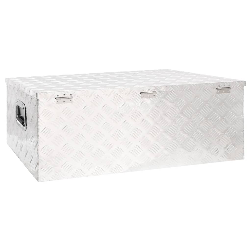 vidaXL Storage Box Silver 39.4"x21.7"x14.6" Aluminum