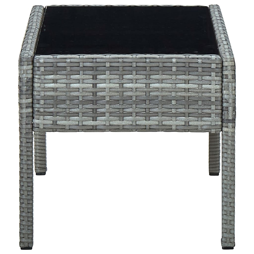vidaXL Patio Table Gray 29.5"x15.7"x14.6" Poly Rattan