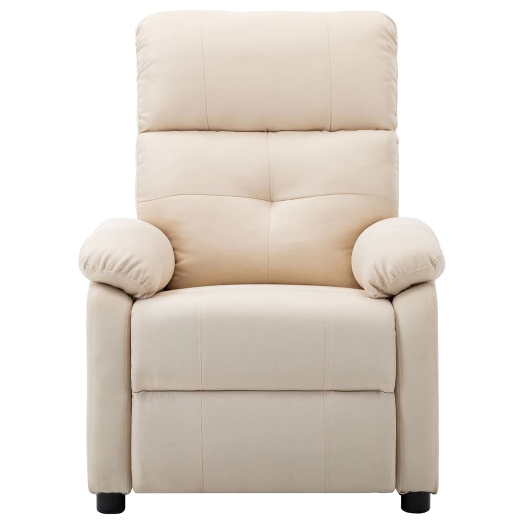 vidaXL Massage Recliner Cream Fabric