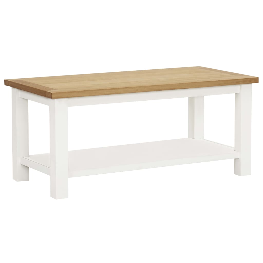vidaXL Coffee Table 35.4"x17.7"x15.7" Solid Oak Wood