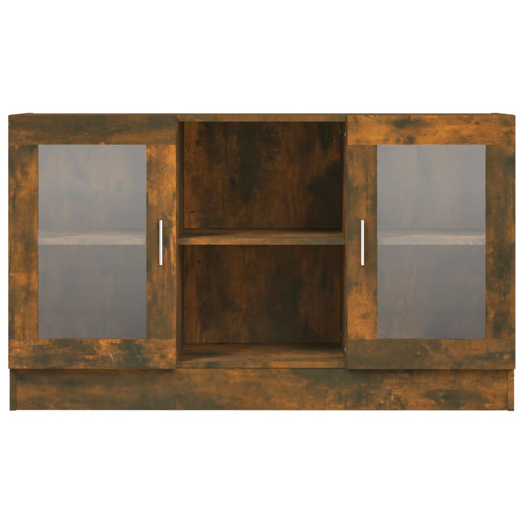 vidaXL Vitrine Cabinet Smoked Oak 47.2"x12"x27.6" Engineered Wood