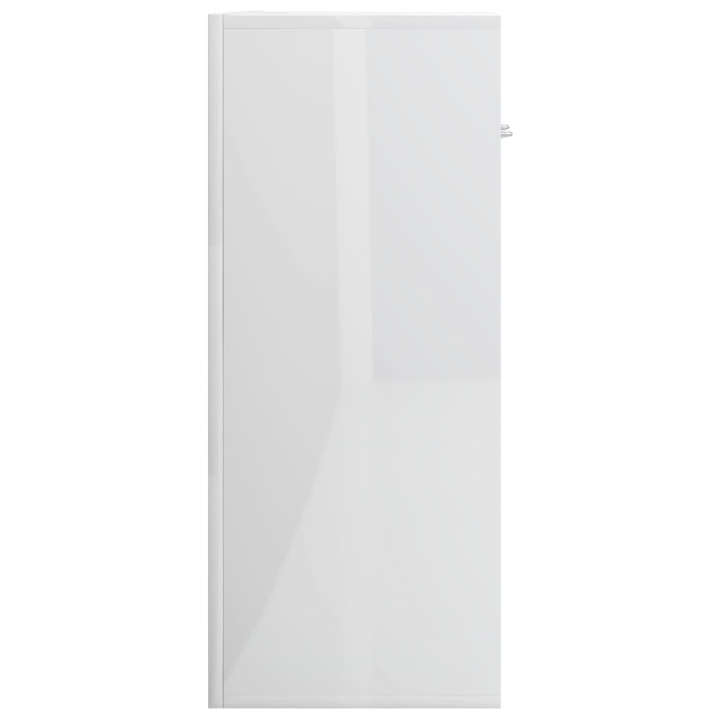 vidaXL Sideboard High Gloss White 23.6" x 11.8" x 29.5" Engineered Wood