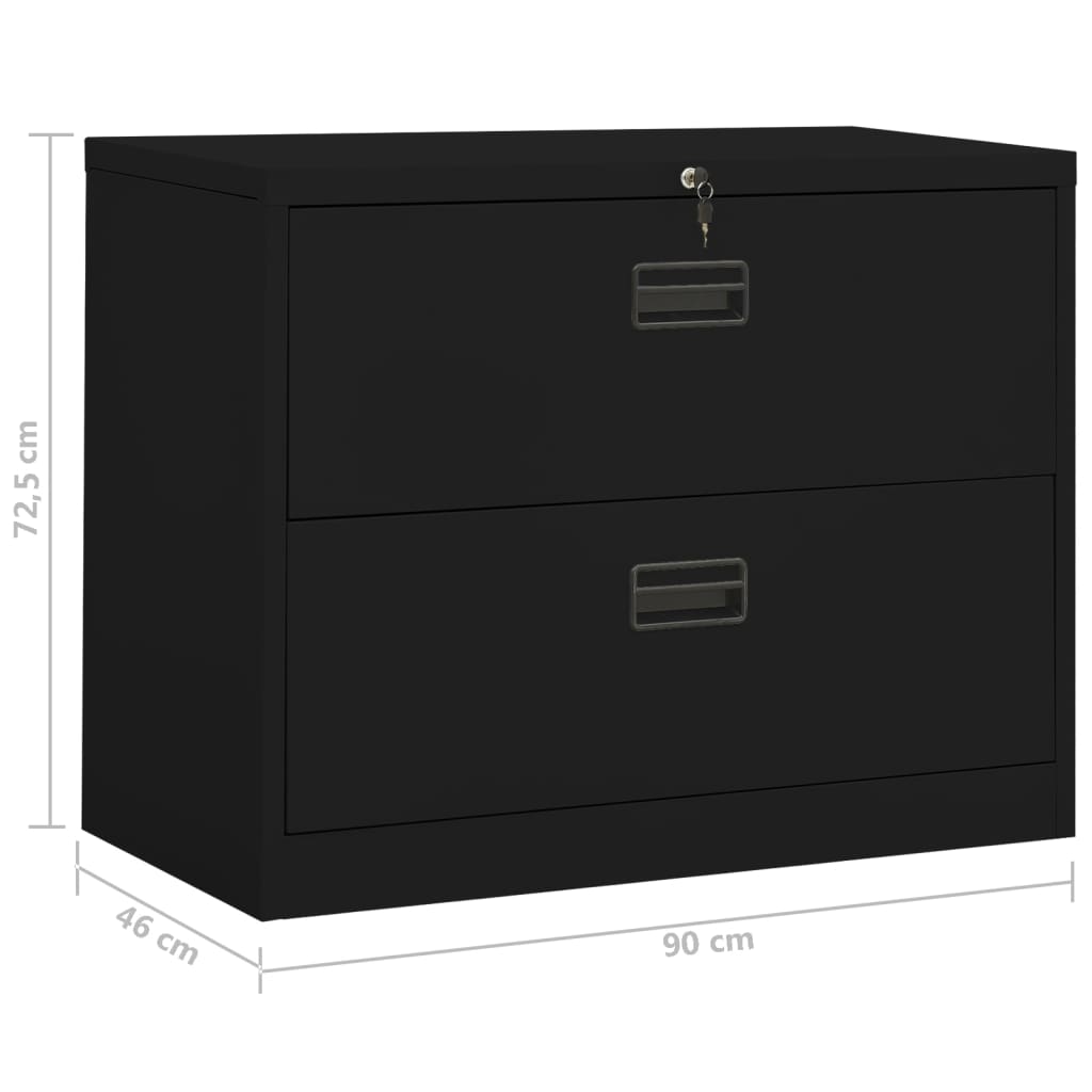 vidaXL Filing Cabinet Black 35.4"x18.1"x28.5" Steel