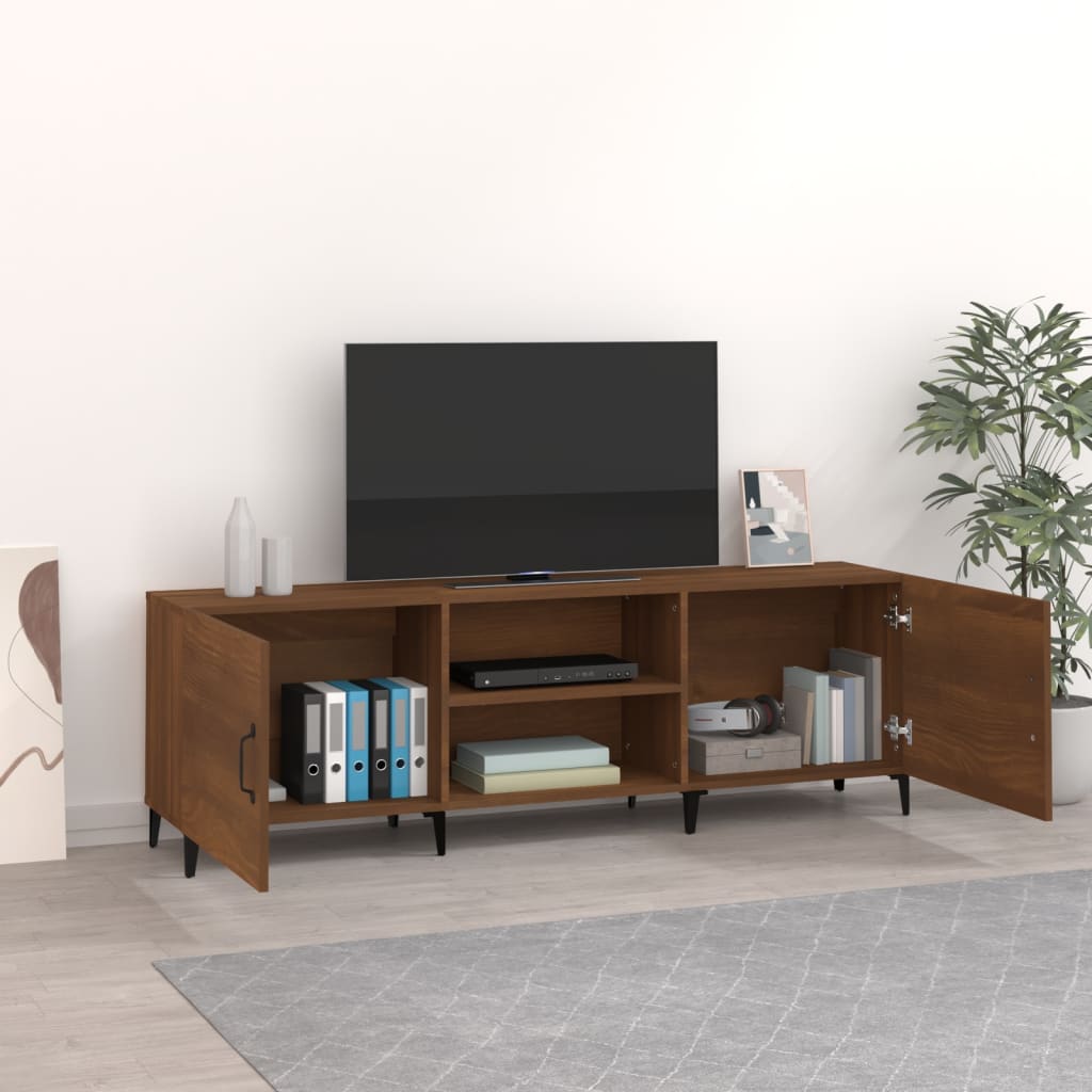 vidaXL TV Stand Brown Oak 59.1"x11.8"x19.7" Engineered Wood