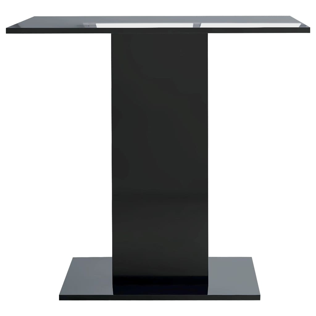 vidaXL Dining Table High Gloss Black 31.5"x31.5"x29.5" Chipboard