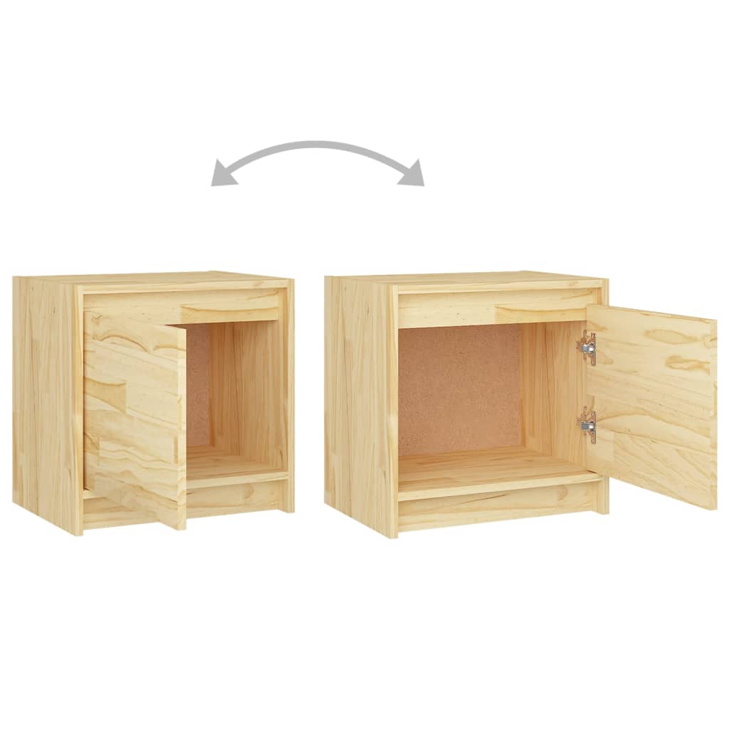 vidaXL Bedside Cabinets 2 pcs 15.7"x12"x15.7" Solid Pinewood