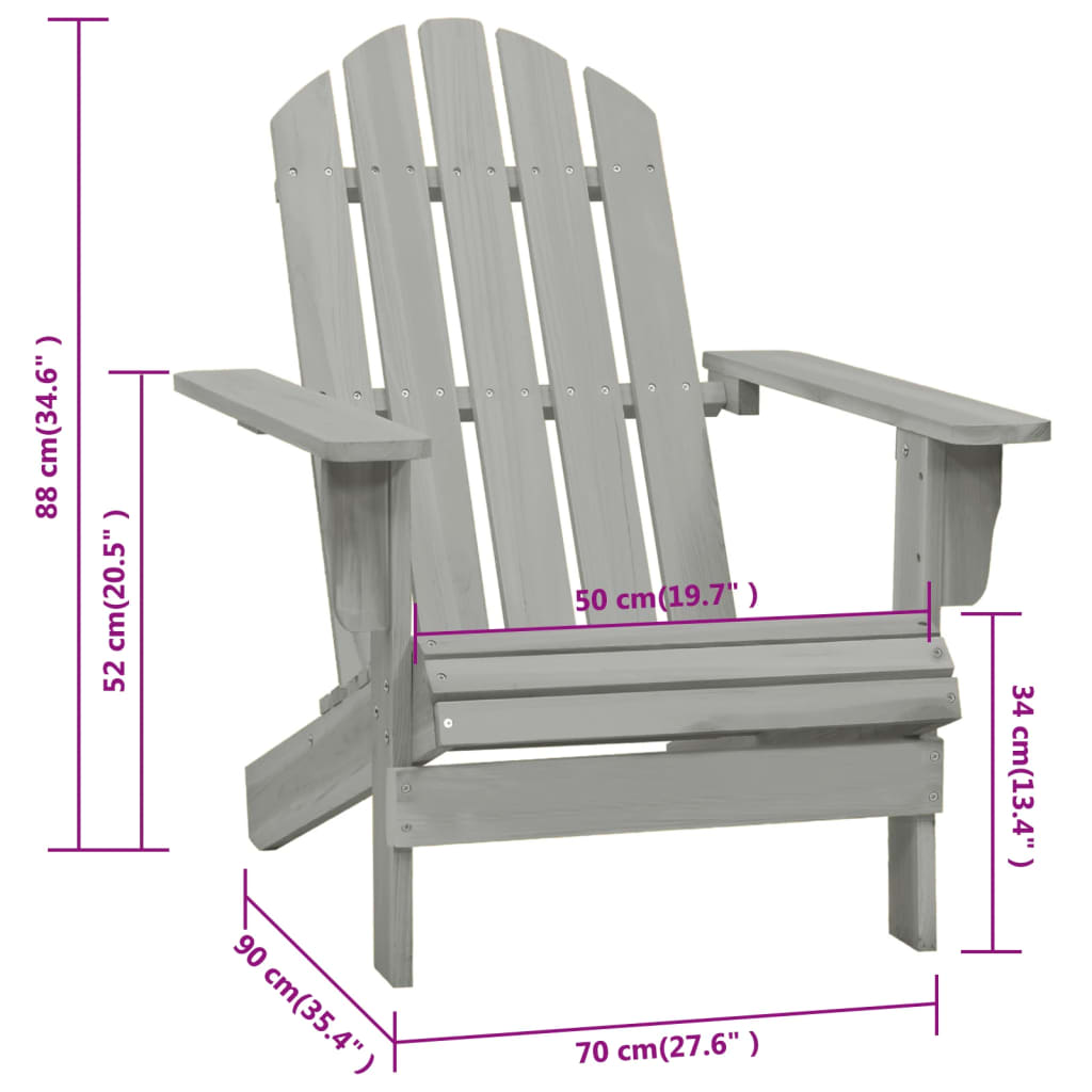 vidaXL Patio Chair Wood Gray