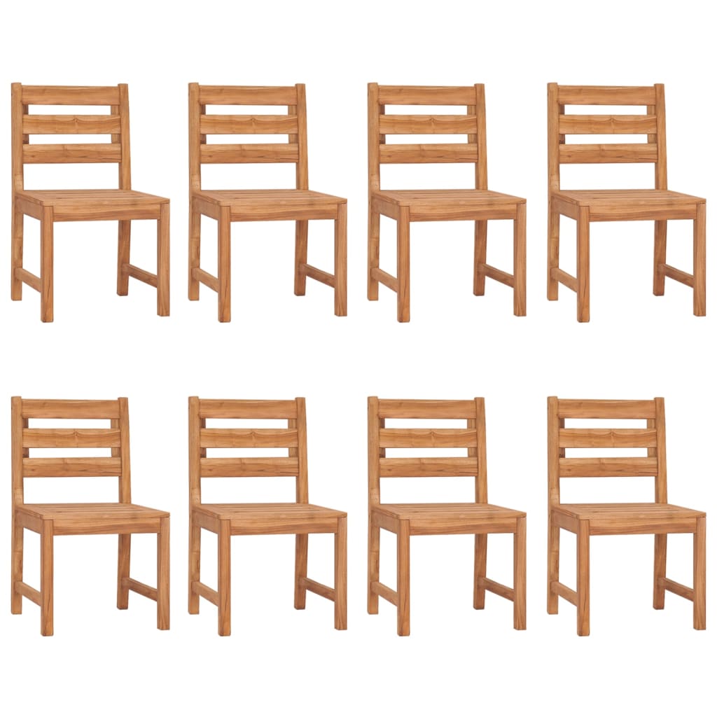 vidaXL Patio Chairs 8 pcs Solid Wood Teak