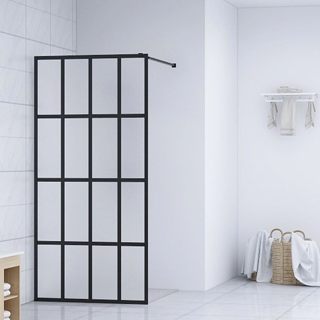 vidaXL Walk-in Shower Screen Frosted Tempered Glass 39.4"x76.8"