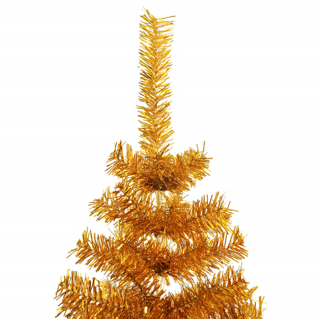 vidaXL Artificial Christmas Tree with Stand Gold 6 ft PET
