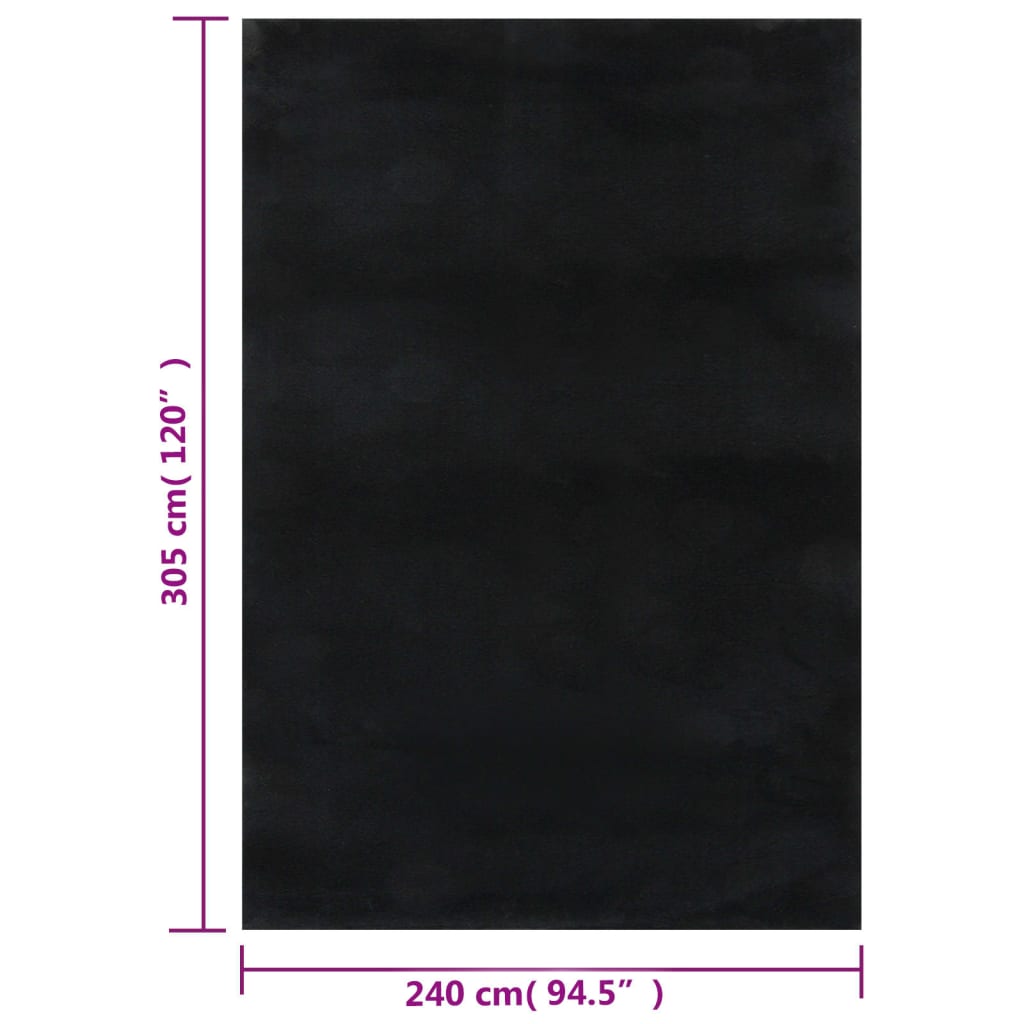 vidaXL Shaggy Rug Black 8'x10' Polyester