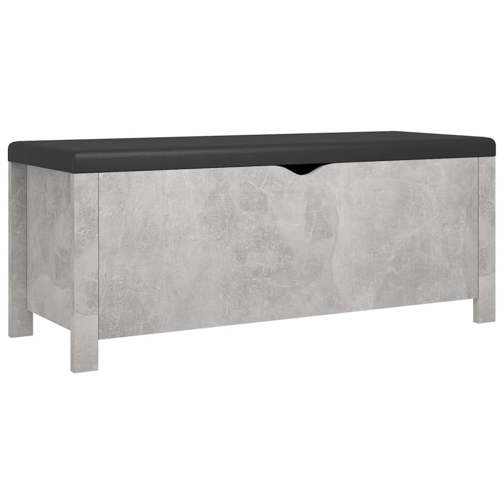 vidaXL Storage Box with Cushion Concrete Gray 41.3"x15.7"x17.7" Engineered Wood