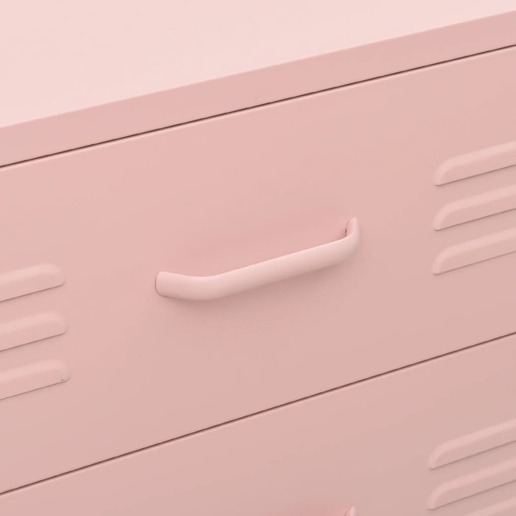 vidaXL Chest of Drawers Pink 31.5"x13.8"x40" Steel