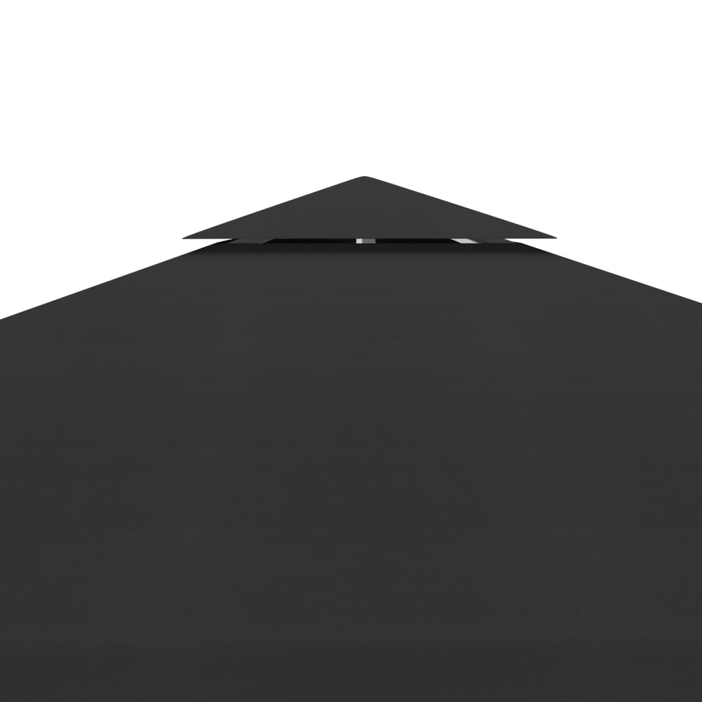 vidaXL 2-Tier Gazebo Top Cover 310 g/m² 9.8'x9.8' Black
