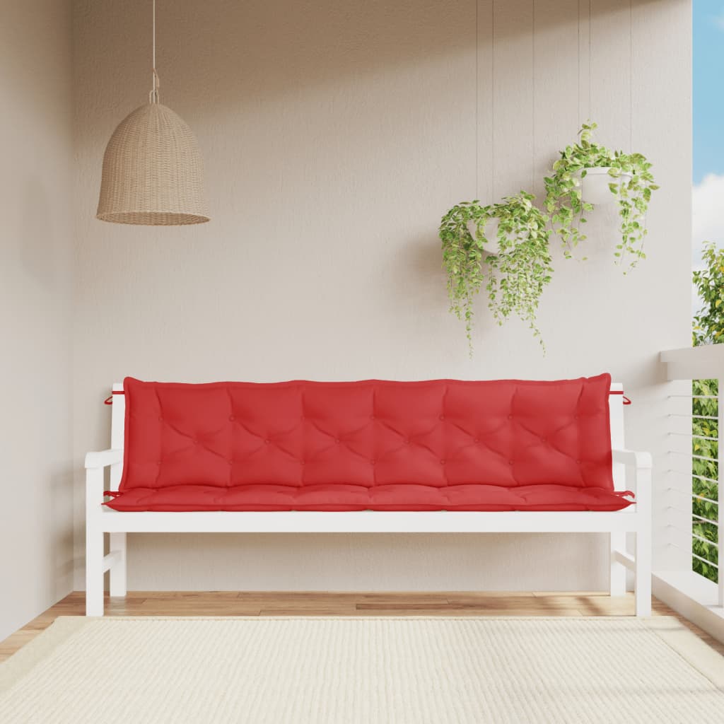 vidaXL Garden Bench Cushions 2pcs Red 78.7"x19.7"x2.8" Oxford Fabric