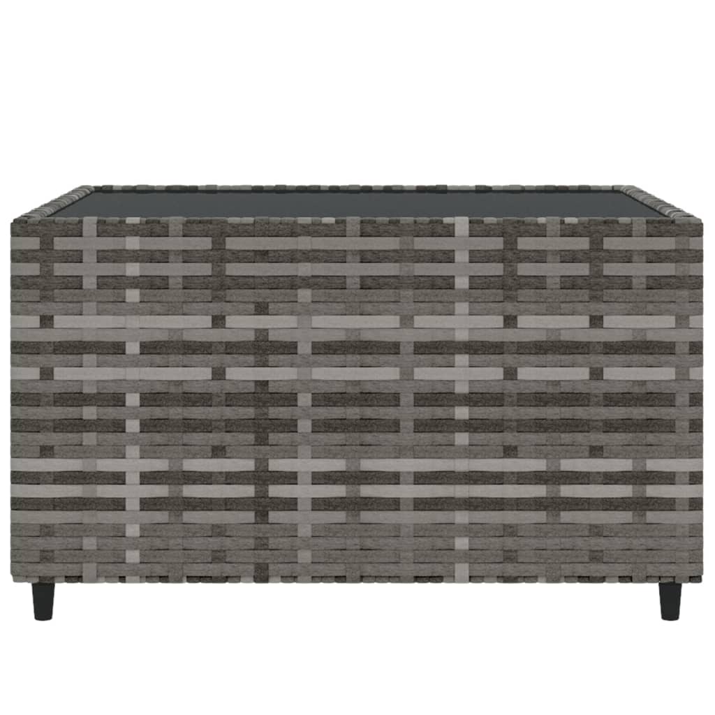 vidaXL 4 Piece Patio Lounge Set with Cushions Gray Poly Rattan