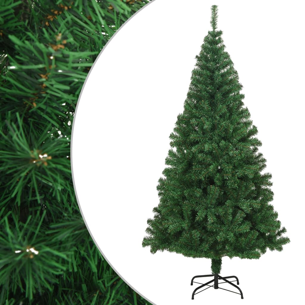 vidaXL Artificial Christmas Tree with Thick Branches Green 6 ft PVC